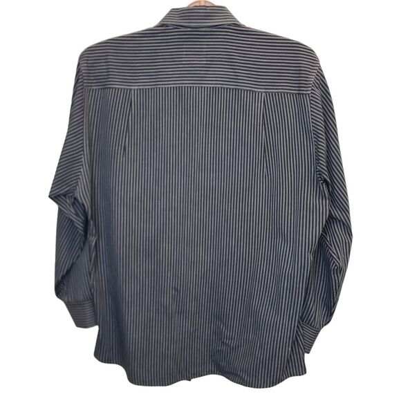 John Ashford Men's Striped Blue Fitted Button Up Dress Shirt 16 - 32/33 L - Picture 6 of 15